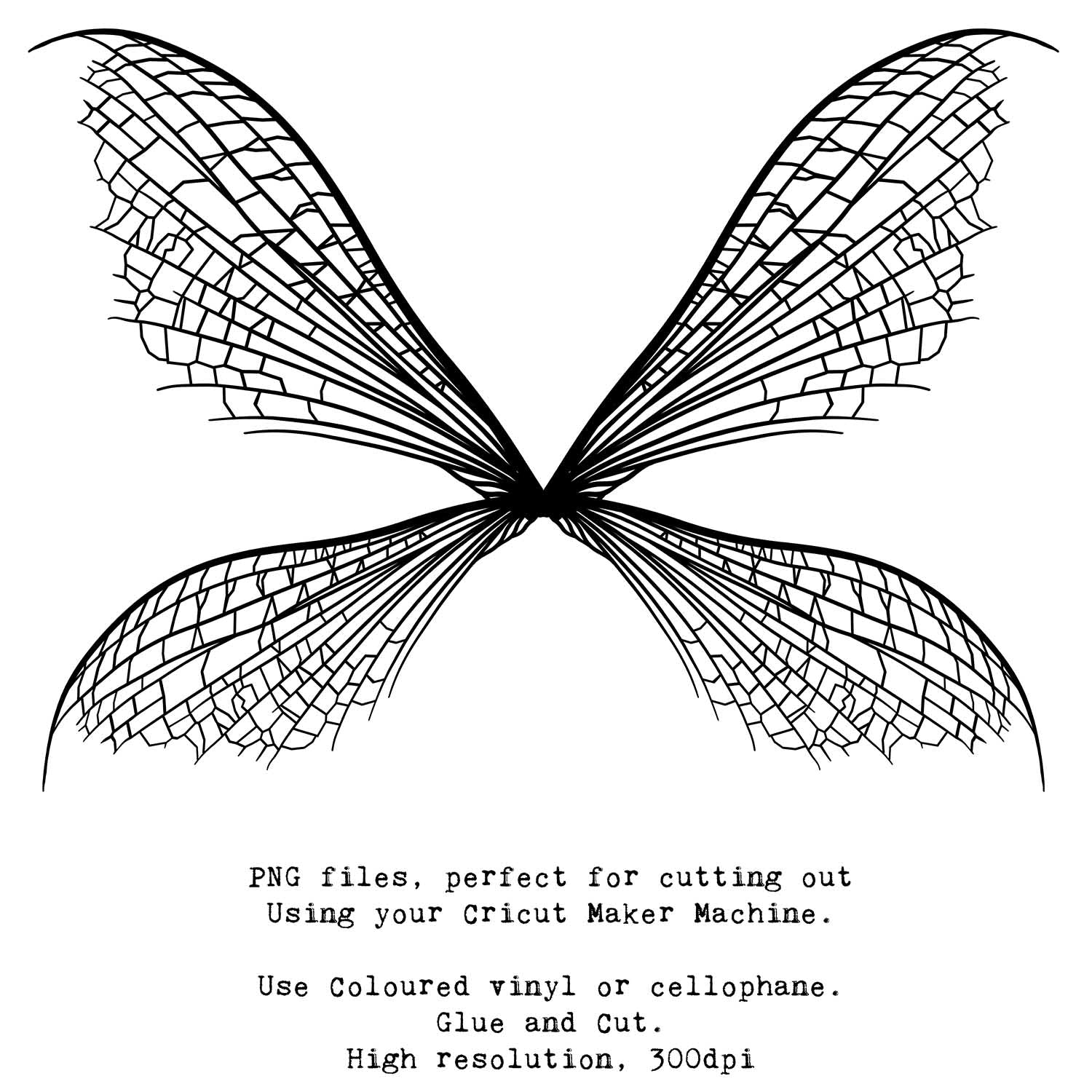 SVG & PNG Fairy Wing files for Cricut or Silhouette Cameo Cutting Machine. To create wearable fairy wings, in adult or children sizes.  Use this clipart design for Halloween Costumes, Fantasy or Cosplay or photography. These are Individual Wing Pieces, for you to cut and assemble. This is a digital product.